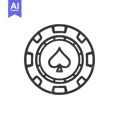 Minimalist Spade Casino Chip Icon on White Background