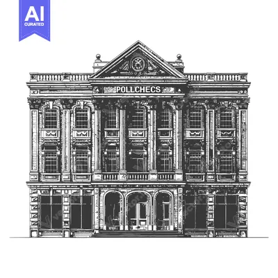 A detailed architectural illustration of a grand multi story building