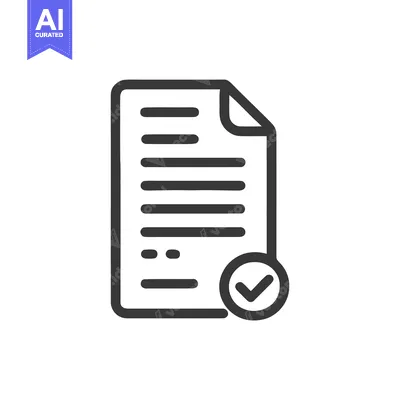 Premium design asset: Approved Document Icon: Detailed File with Checkmark Symbol, Dark Gray