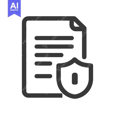 Aset desain premium: Secure Document Icon: Shield Protecting File Data, Information Securit