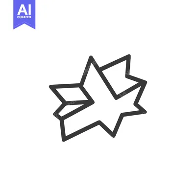 Premium design asset: Abstract Starburst Icon: Bold Outline Design on White Background