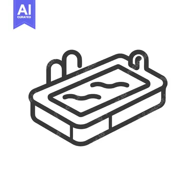 Minimalist Hot Tub Icon: Isometric View with Water Detail and Ladder