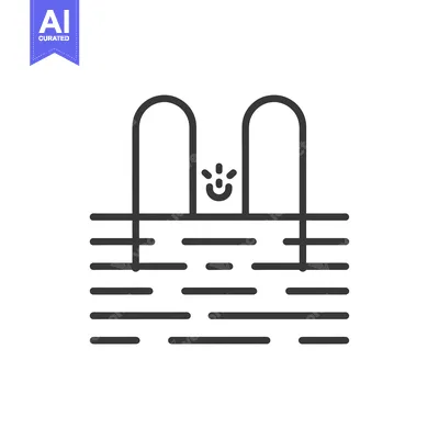 Aset premium populer: Pool ladder with water surface and steps icon