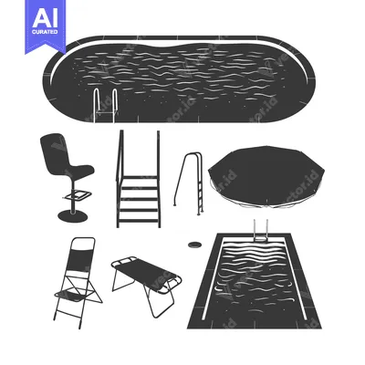 Poolside Accessories with a Swimming Pool