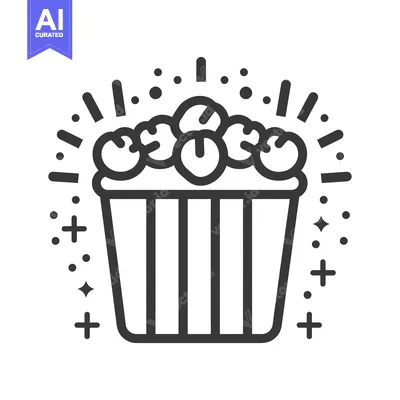 Popcorn in a Striped Bucket with Sparkles