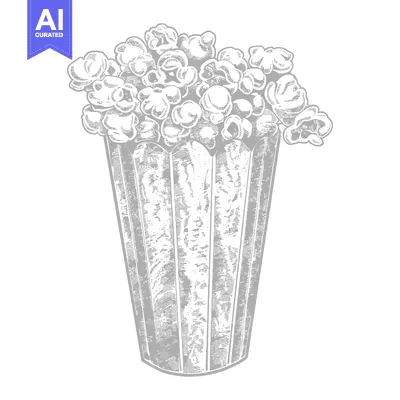 A tall container is filled to the brim with fluffy popcorn
