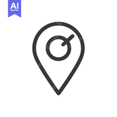 Aset premium populer: Location Pin with Target Symbol, Minimalist Design on White Background