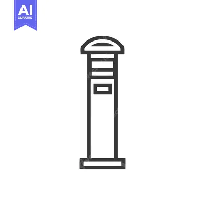 Premium design asset: Minimalist Bollard Icon: Clean Line Art on White Background