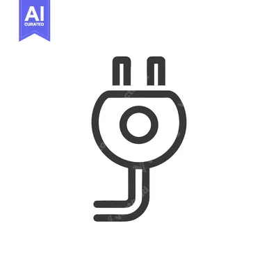 Aset desain premium: Minimalist Electrical Plug Icon on White Background