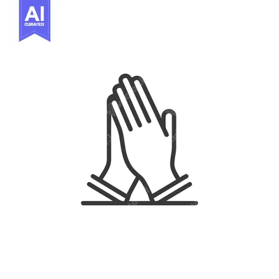 Minimalist Prayer Hands Icon: Hope, Faith, and Spirituality Symbol