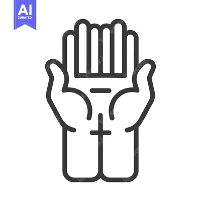 Aset desain premium: Praying Hands with a Cross Between Them