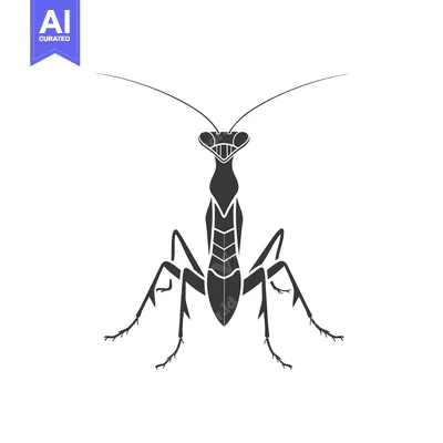 Praying Mantis Silhouette Illustration