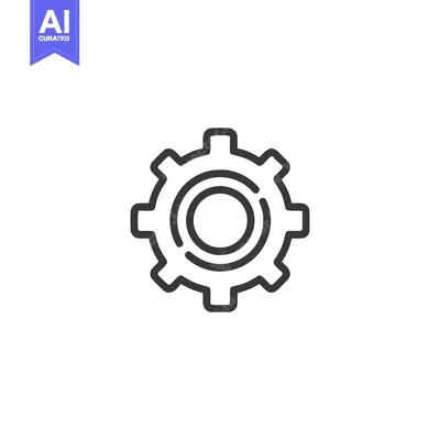 Aset desain premium: Minimalist Gear Icon: Precision Engineering, Technical Design, and Mec