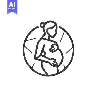Popular premium asset: Pregnant Woman Holding Her Belly in a Circular Frame
