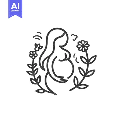 Popular premium asset: Pregnant Woman Surrounded by Flowers and Leaves