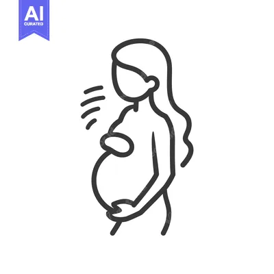 Premium design asset: Pregnant Woman with Fetal Movement Illustration