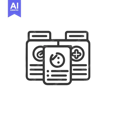Medical Supplements and Health Report Icon in Outline Style