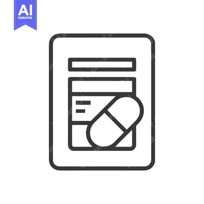 Minimalist Icon of Prescription and Capsule, Medical Treatment Symbol