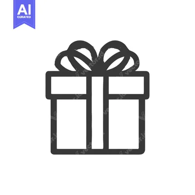 Popular premium asset: Minimalist Gift Box Icon with Ribbon, Dark Gray Outline on White