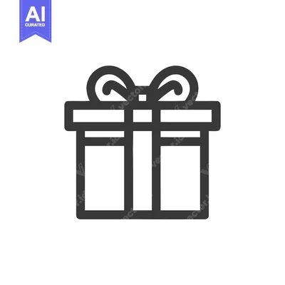 Popular premium asset: Minimalist Gift Box Icon with Ribbon, Dark Gray on White Background
