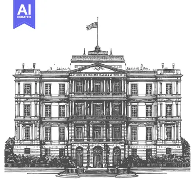 Aset premium populer: A large detailed illustration of a classical style building with an am