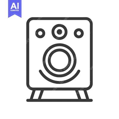 Aset premium populer: Minimalist Speaker Icon: Bold Outline, Modern Design, Audio Equipment
