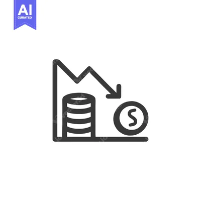 Aset desain premium: Declining Economy: Downward Trend Line with Stacked Coins and Dollar S