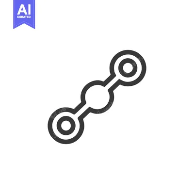 Aset desain premium: Minimalist Molecule Icon: Three Connected Circles, Outline Style