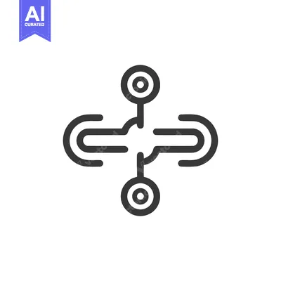 Aset desain premium: Abstract Connection Icon: Network, Communication, and Data Flow Symbol