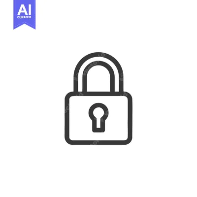 Aset desain premium: Minimalist Padlock Icon: Security Symbol in Bold Outline Style
