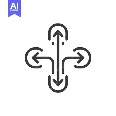 Directional Arrows Icon: Up, Down, Left, Right - Decision Making Symbo