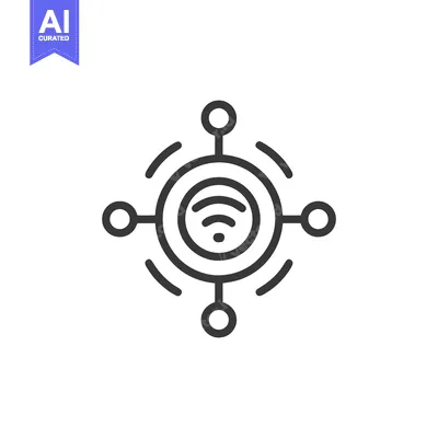Popular premium asset: Connected Wireless Network: Minimalist Icon with Node Connections