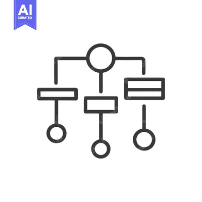 Aset premium populer: Flowchart Icon: Simple Diagram with Circle and Rectangle Nodes