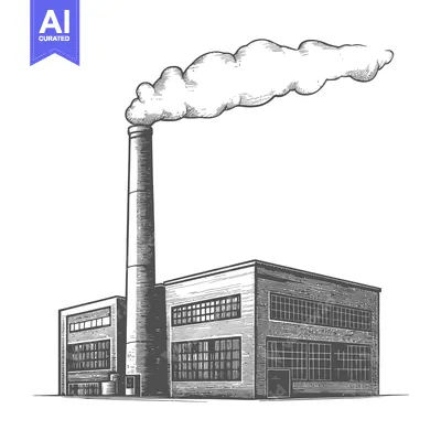 Popular premium asset: A factory with a tall chimney emitting a large cloud of smoke