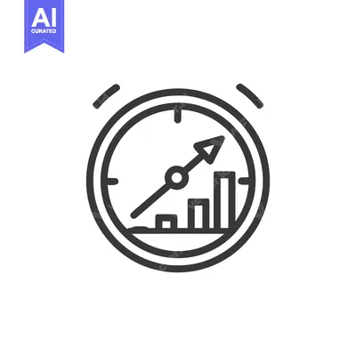 Rising Tides: Clock with Upward Trending Bar Graph Icon