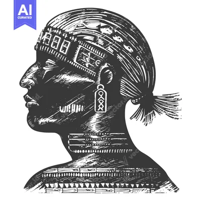 Popular premium asset: Profile Illustration of a Person with Tribal Adornments