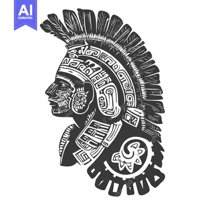 Aset premium populer: Profile of an Indigenous Person with a Detailed Feather Headpiece