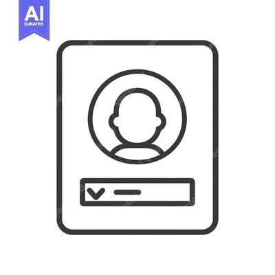 Profile with Checkmark and Underline in a Rectangle