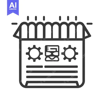 Profile with Cogs and Lines on a Box