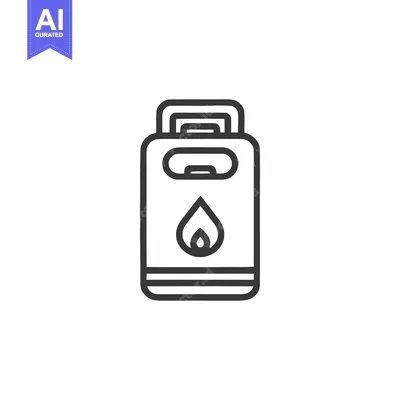 Propane Tank Icon: Bold Outline Symbol of Fuel and Energy