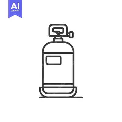 Aset desain premium: Minimalist Line Art: Oxygen Tank Icon on White Background
