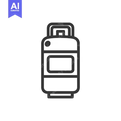 Aset desain premium: Propane Tank Icon: Minimalist Vector Illustration for Gas Storage