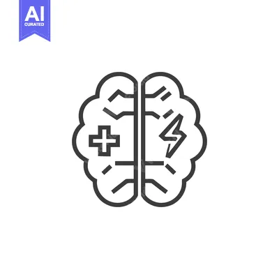 Aset desain premium: Brain Halves: Logic and Creativity Icon