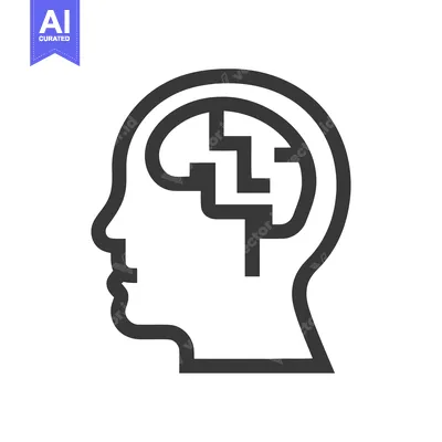 Aset desain premium: Abstract Head Profile with Staircase Brain, Minimalist Design, Concept
