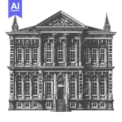 Popular premium asset: A detailed artistic illustration of a classical building structure