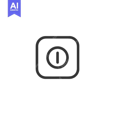 Premium design asset: Minimalist Power Button Icon: Rounded Square with Central Line on Whit