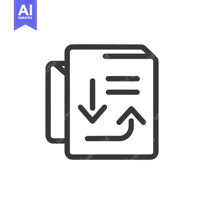 Data Flow Icon: Document with Arrows Illustrating Data Transfer and Tr