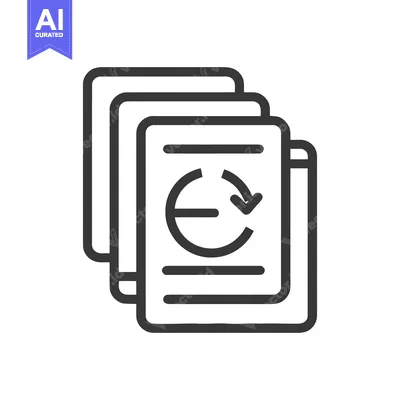 Premium design asset: Stacked Documents with Circular Arrow: Streamlined Workflow Icon