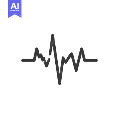 Aset premium populer: Dynamic Heartbeat Graphic: Bold Line Art on White Background