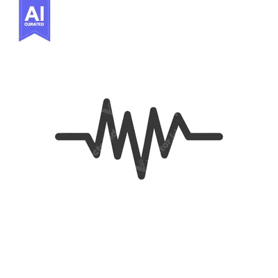 Aset premium populer: Bold Gray Oscilloscope Waveform on White Background, Minimalist Design